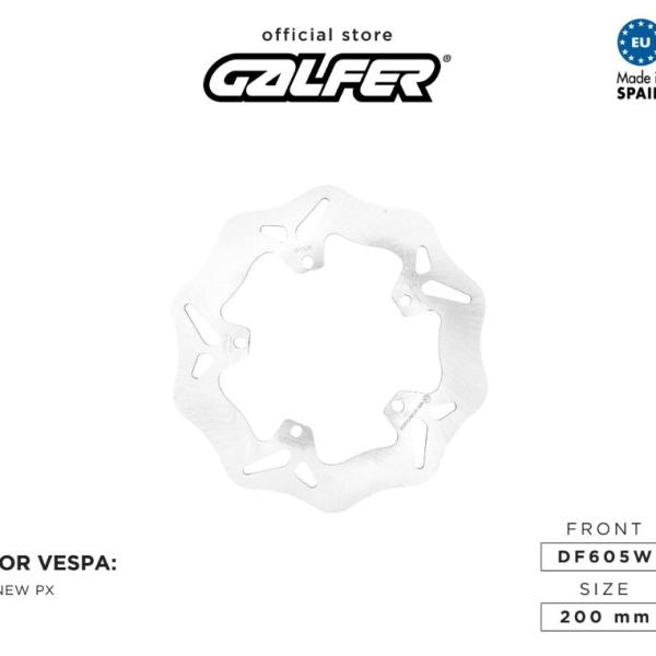 Disc Brake Galfer Fixed Depan Modern Vespa LX S V Sprint Primavera 200mm Discbrake DF650W