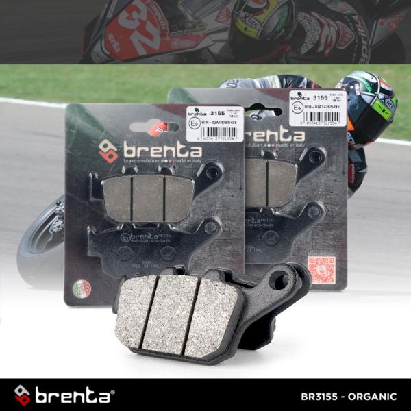 Kampas Rem Organik Brenta CBR250RR/Rebel/CB500X/CB650 Belakang BR3155