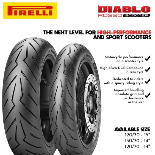 Ban Pirelli Diablo Rosso Scooter 150/70-14 - R