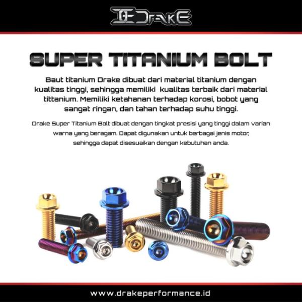 Drake Titanium Baut Corsa Series M6 Universal