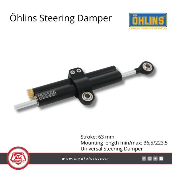 Ohlins Steering Damper / Stang Stabilizer Stroke 63 SD 007 - Black
