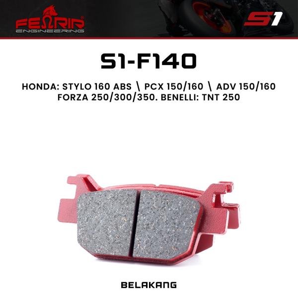 Kampas Rem Belakang Fenrir PCX ADV 150 160 Stylo 160 ABS Forza 250 300 TNT 250 S1-F140